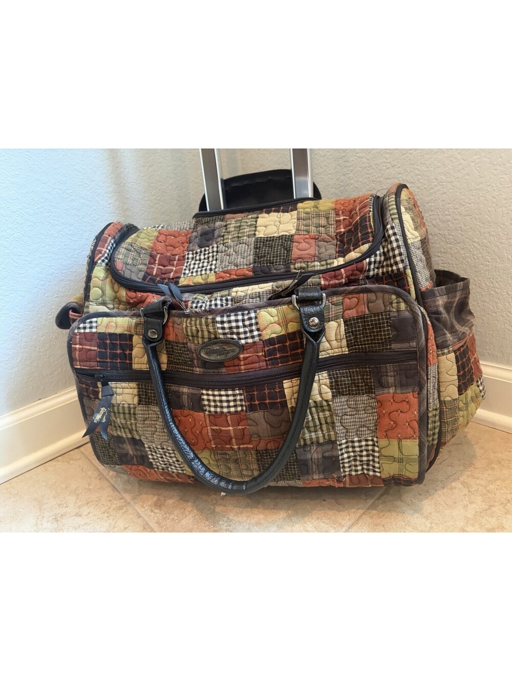Donna Sharp Quilted Patchwork Rolling Travel Carry-On Bag